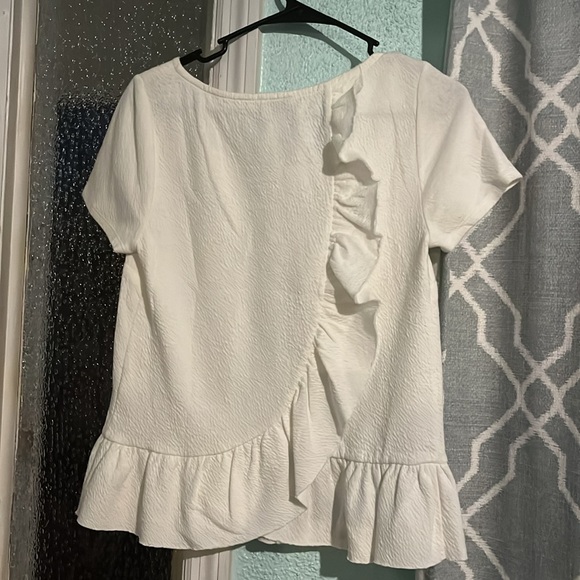 Anthropologie white ruffled shirt - Picture 2 of 3